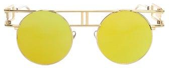 نظارة شمسية بانك كلاسيكية بعدسات عاكسة - مقاس العدسة: 48 مم