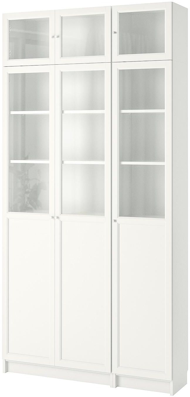 BILLY / OXBERG Bookcase - white/glass 120x30x237 cm