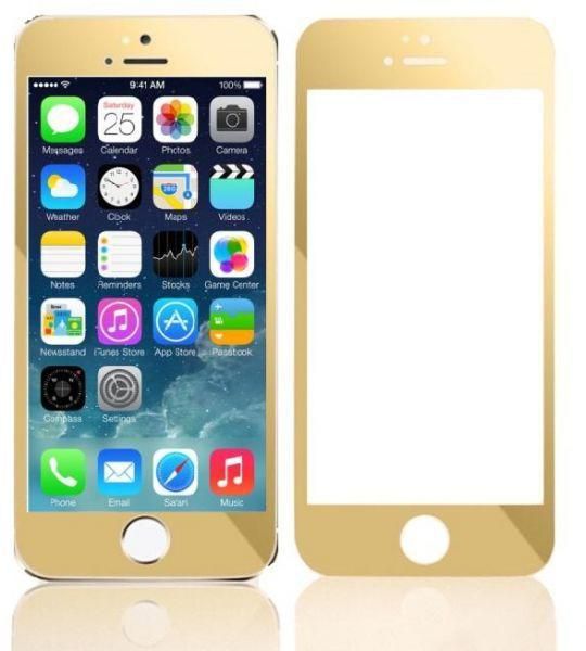 Tempered Glass Screen Protector and Colored Anti-Shock Film for iPhone 6  4.7 Golden