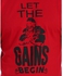Kinetic Apparel Let The Gains Long Sleeves Round Neck T-Shirt - Red