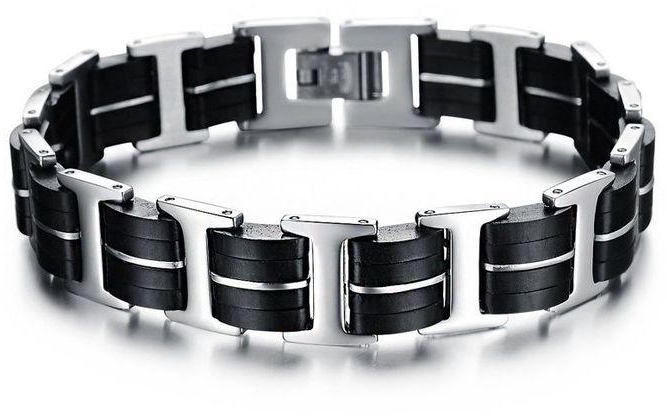 Generic JewelOra Men Stainless Steel Bracelet Model - Black