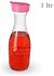 زجاجة مياه زجاجية مزينة بتصميم اوديسا شفاف/وردي 1لتر
