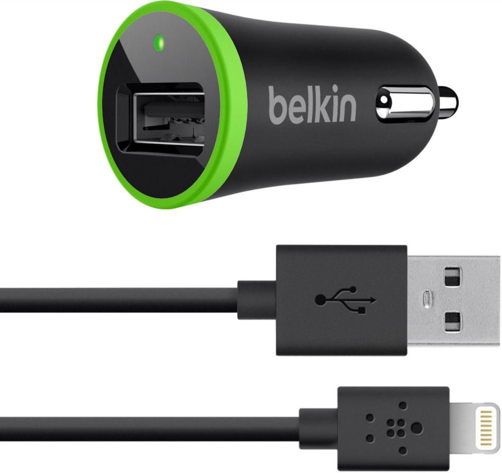 Belkin Car Charger with 8-Pin Lightning Cable Connector to USB Cable for Apple Products