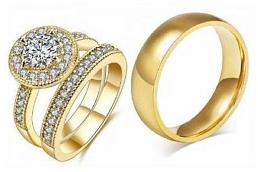 Fashion Gold Plated Italian Riggan Wedding Ring Set 3 Pieces Price