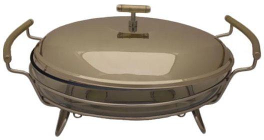 Sheffield 8000102 Single Oval Food Warmer with 2 Candles - 3 Litres