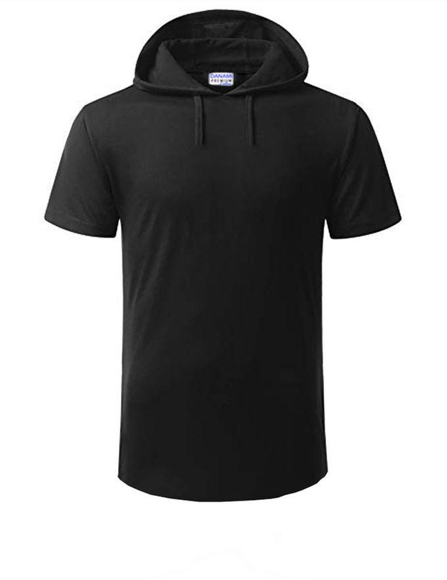 Danami Short Sleeve Hooded T Shirt- Black