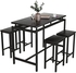 AWQM 5 Pcs Dining, Modern 4 Bar Stools, Home Kitchen Table and Chairs-Set Ideal for Pub, Living Room, Breakfast Nook, Easy to Assemble, Black-2