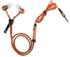In-Ear Zip Zipper Style Tangle Free Hands Free Headphone Headset Mic Earphones Orange color