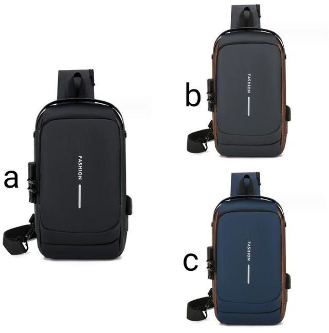 Fashion Anti-Theft USB Crossbody Bag/Travel Sling Backpack- Black, Blue,Grey