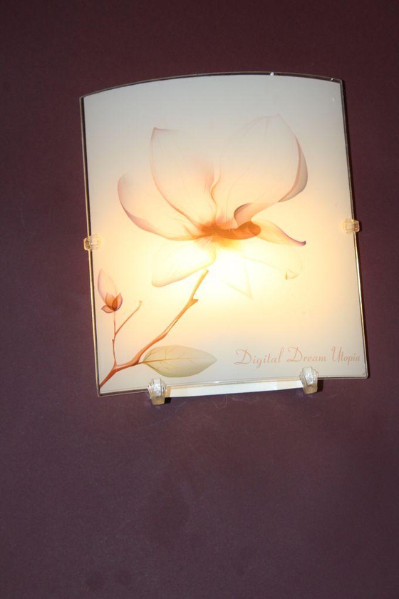 Eltahhan Wall Lamp Single Lamp-Brown Flowers Drawing