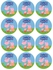 Peppa Pig Birthday Party Round Stickers 12pcs