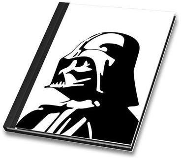 دفتر ملاحظات مجلد مزين بطبعة شخصية دارث فيدر من فيلم "Star Wars"مقاس A4 أبيض/ أسود