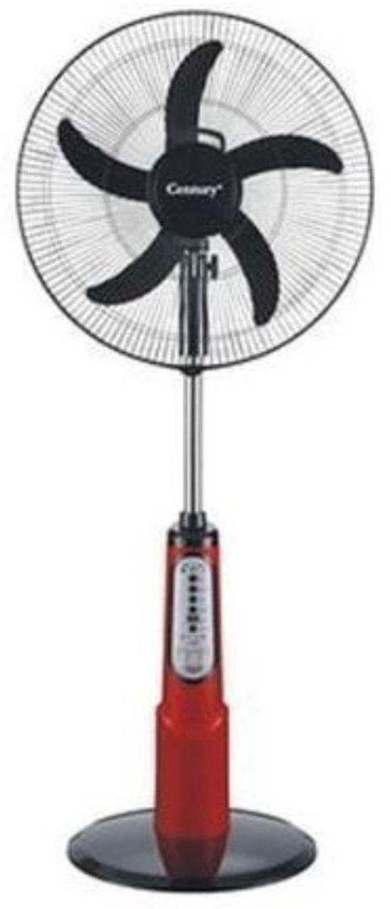 Century Century 18" Rechargeable Fan+Remote+LED Light RED/BLACK
