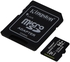 بطاقة ذاكرة مايكرو SDXC كينجستون كانفاس سيلكت بلس مع محول، 64 جيجا - اسود