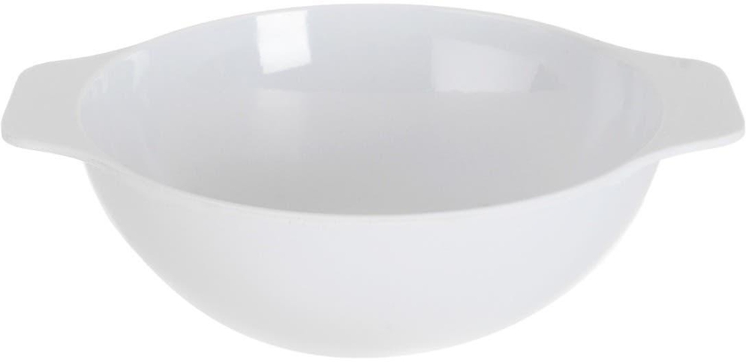 Get Zahra Elmohandes Melamine Round Bowl With Two Hands, 18 cm - White with best offers | Raneen.com