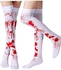 Stockings White Bloody High Socks for Halloween Cosplay Costume
