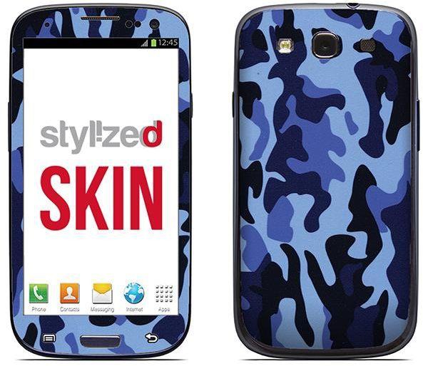 Stylizedd Premium Vinyl Skin Decal Body Wrap For Samsung Galaxy S3 - Camo Mini Blue Urban