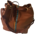 Fashion Brown ankara strip handbag