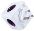 Generic 4 Outlets 2 USB Ports PowerCube Socket 4 Travle Plugs Adapter - Purple