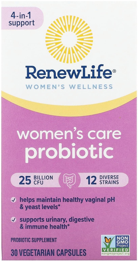 Renew Life (رينيو لايف)‏, بروبيوتيك للعناية بالمرأة ، 25 مليار وحدة تشكيل مستعمرة ، 30 كبسولة نباتية
