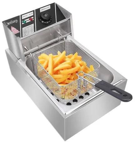 Single Commercial Electric Deep Fryer Stainless Steel Household Chips Frying Pan