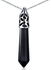 Sherif Gemstones Fashion Chakra Healing Bullet Obelisk Black Onyx Pendant Necklace