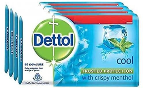 Dettol Cool Soap Bar with Menthol, Set of 4 Pieces - 165 gm