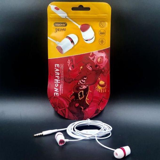 YooKie YK 940 Corded Headset - White / Red