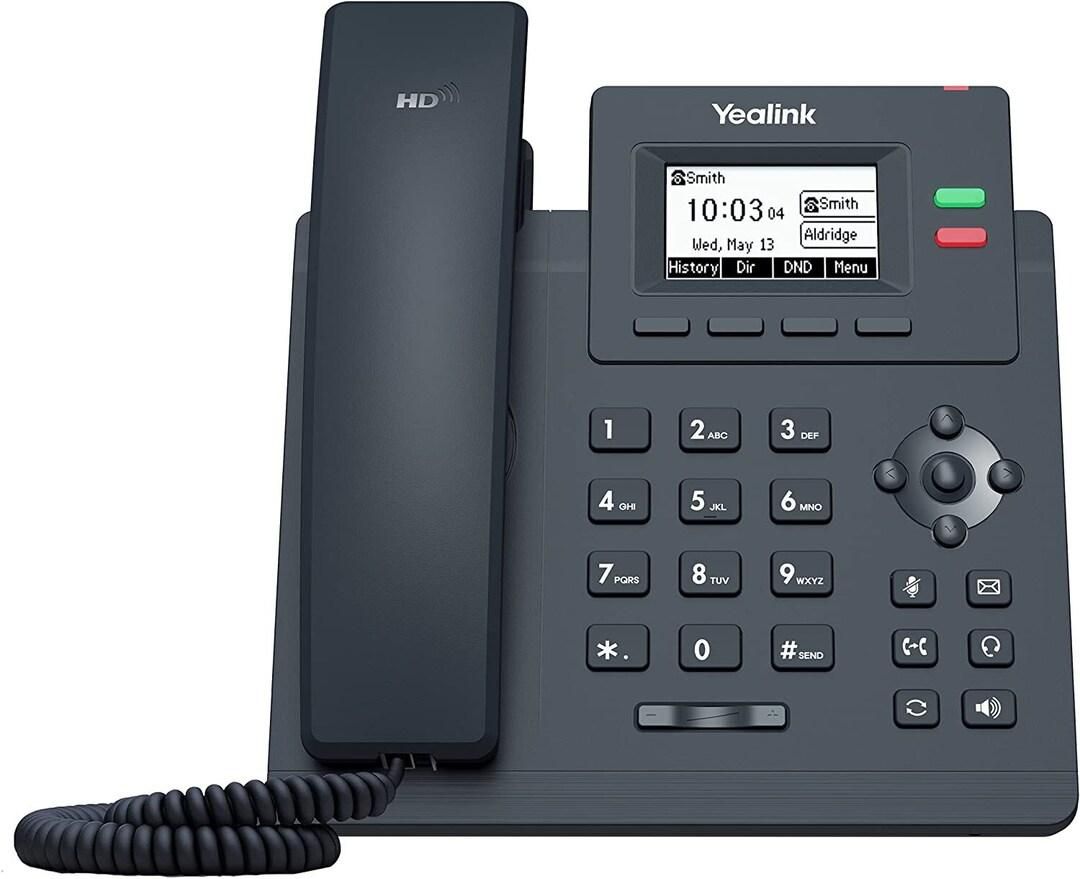 Yealink T31G IP Phone, 2 VoIP Accounts, 2.3-Inch Graphical Display, Dual-Port Gigabit Ethernet, 802.3af PoE, Power Adapter Not Included (SIP-T31G)