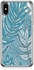 Transparent Edge Protective Case Cover For Apple iPhone XS Max Jungle Pattern Leafy Blues