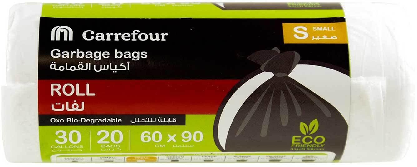 Carrefour garbage bag roll white small 30 gallons &times; 20 bags