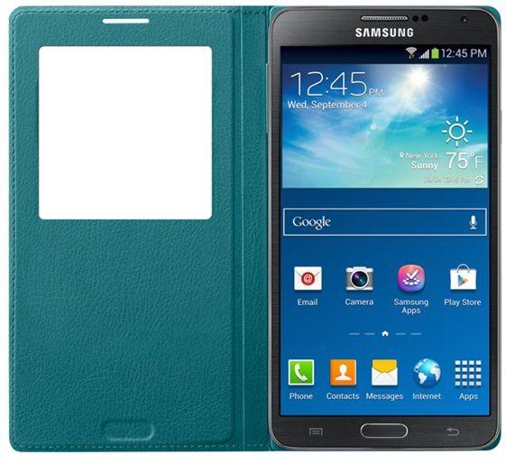 S-View FLIP COVER FOR Samsung Galaxy Note 3 Neo N7505 N7500 (Green) With Anti-Glare screen protector
