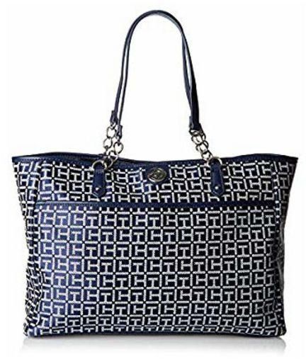 Tommy Hilfiger Tote Bag for Women - Canvas, Navy Blue