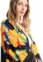 eezeey Colorful Tropical Floral Kimono With Fringes - Navy Blue & Mango