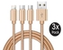Xcell Cable With Micro USB Type C & Lightning Gold X3 Pack