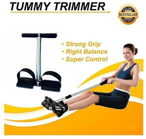 Tummy Trimmer Portable Belly Elastic Sit Up Slimming Fitness Exerciser Foot Pedal Abdomen Gym as show one size Black