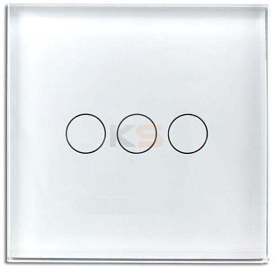 LIVOLO White Crystal Glass 3 Gang Remote & Touch Panel Home Smart Switch VL-C603R-12 AC110-250V Dampproof