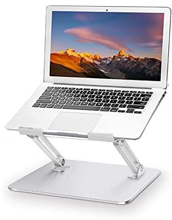 BCXSTORE Aluminum Laptop Stand, Ergonomic Laptop Holder, Portable Computer Stand with Heat-Vent, Compatible with MacBook, Air, Pro, Hp, Dell, Sumsung All Laptop 10-17 inches - Silver (LT1)