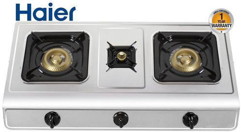 Haier TCCK230A 3 Burner Table Top Gas Stove Steel - Silver