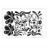 Flower Themed Decorative Wall Sticker Black 60x90cm