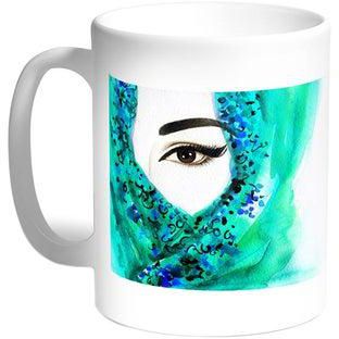 A Masked Woman Printed Coffee Mug White