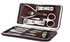 Manicure Set Stainless Steel Pedicure Set Nail Scissors Nail Clippers Kit with Leather Case 12 pics