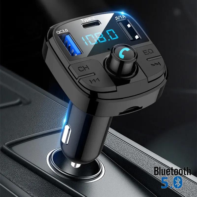 Bluetooth 5.0 Car Kit Wireless FM Transmitter Dual USB Fast Charger Audio Mp3 Player