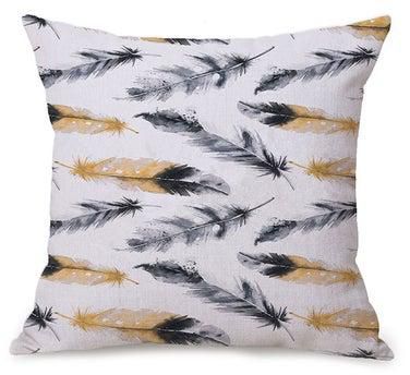Simple Feathers Pattern Cushion Cover Multicolour 45x45centimeter