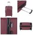 3-Piece ABS Hardside Trolley Luggage Set, Spinner Wheels with Number Lock 20/24/28 Inches - Burgundy