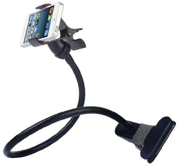 Universal Flexible Clamp Desktop Bed Bracket Mobile Phone Car Holder Mount Black