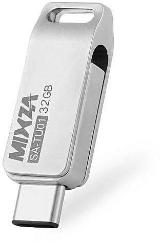 Mixza MIXZA SA - TU01 2 In 1 32GB Type-C OTG + USB 3.0 Flash Drive Data Storage Device-SILVER