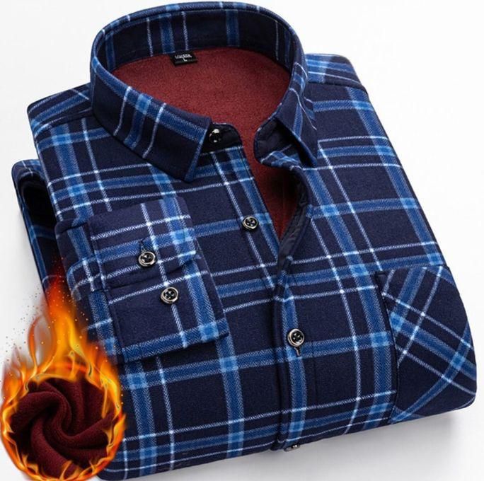 Men's Classic Warm Wool Top Notch Plaid Checkered Shirt