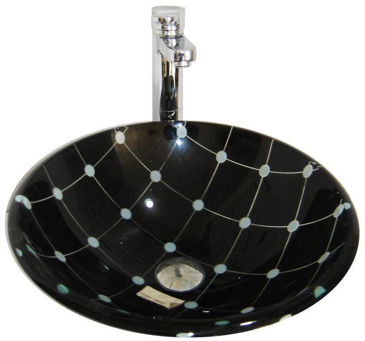 San George Design Glass Wash Basin With Mixer Cold & Hot Black