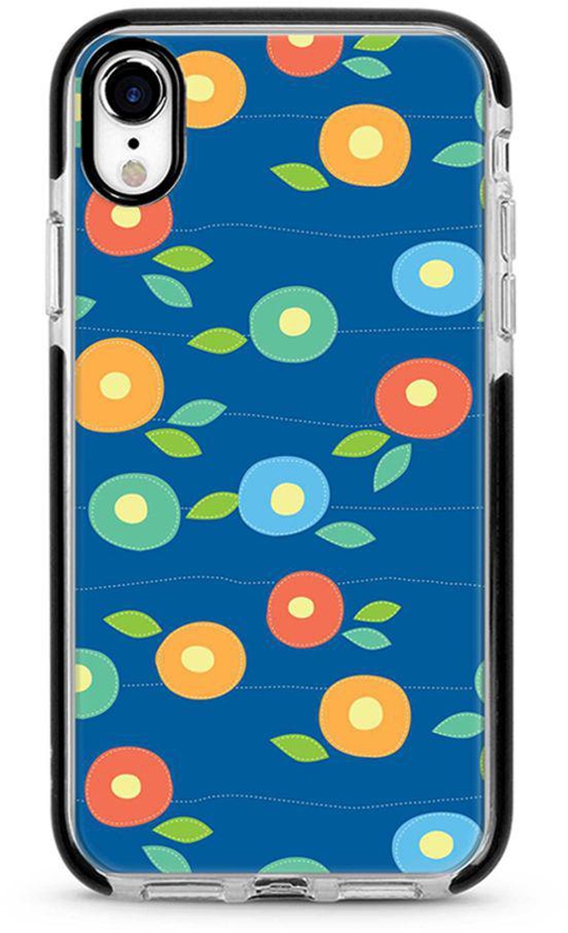 Protective Case Cover For Apple iPhone XR Floral Bubbles Full Print
